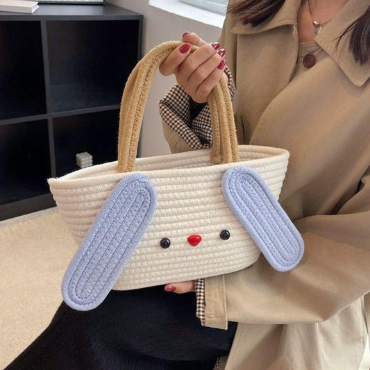 Cute Cartoon Bag Shopper Woven Casual Handbags (Multicolor)